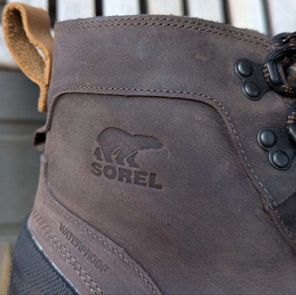 Sorel Men's Ankeny Mid Hiker Boot Brown Leather Size 14